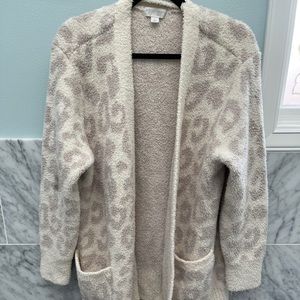 Barefoot Dreams Leopard Cream Cardi Large